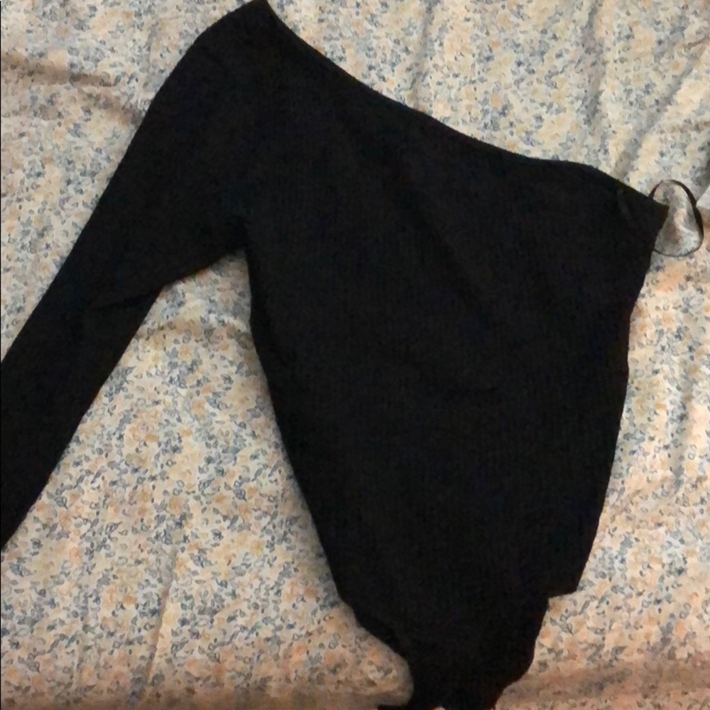 Black ribbed bodysuit